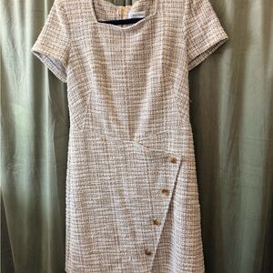 Calvin Klein Women's Tweed Midi Dress - Cream